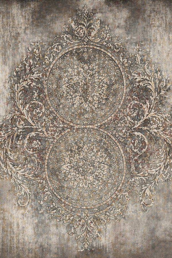 Dubbele Ornamentiek – abstract schilderij met mandala in landelijk stoere stijl