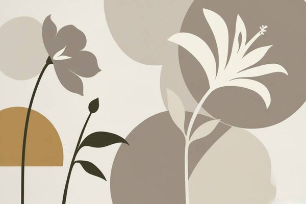 Dunelore – bloemenschilderij in zandtinten en minimalistische stijl