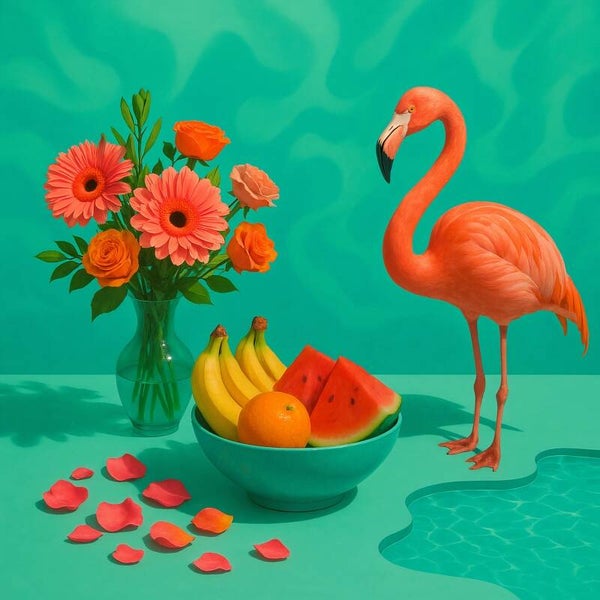 Flamingo Fiesta – Tropisch Keukentafereel vol Kleur