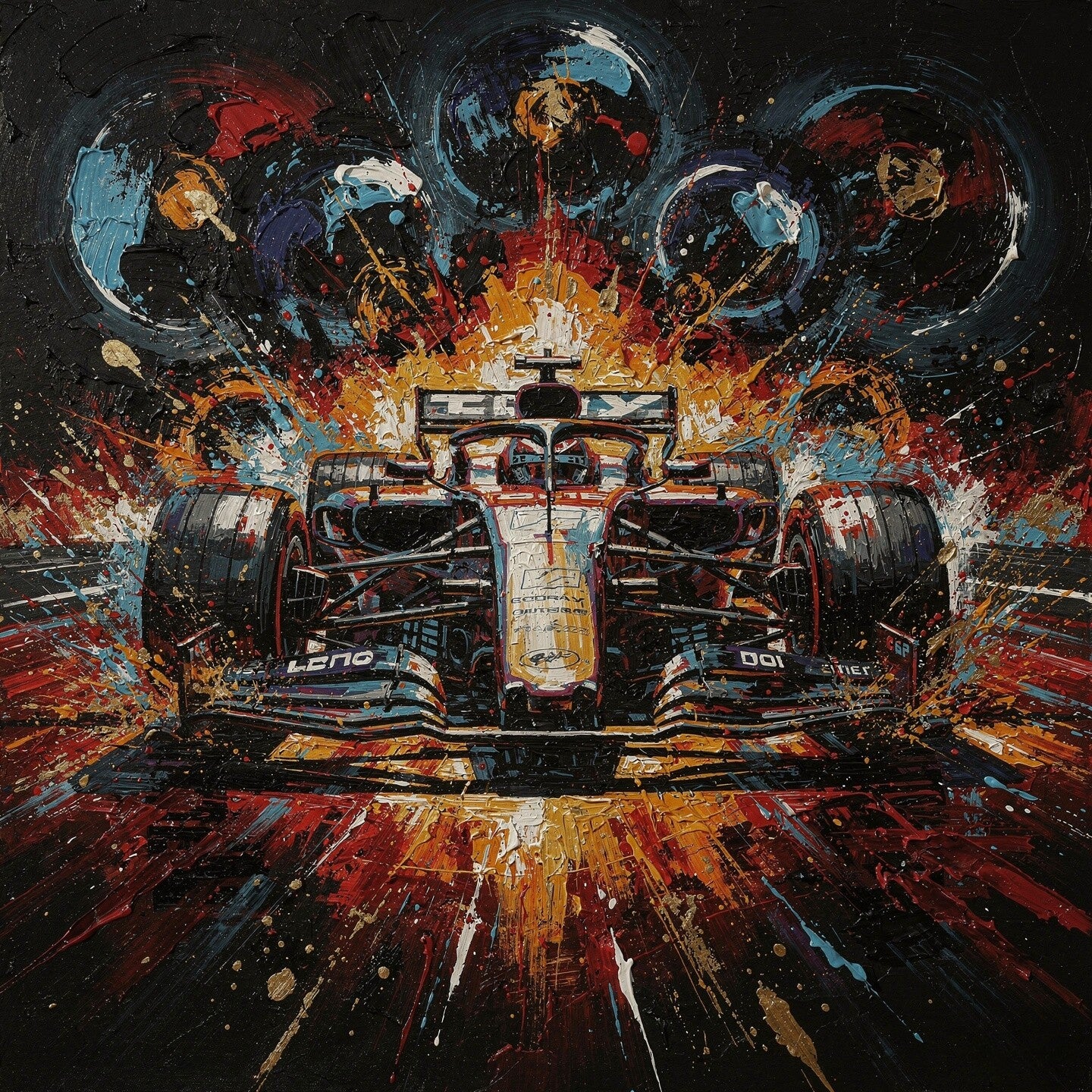 Pole position – formule 1 race auto schilderij voor tienerkamer en modern interieur