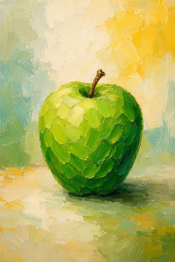 Fresh Green – groene appel schilderij met frisse geelgroene tinten