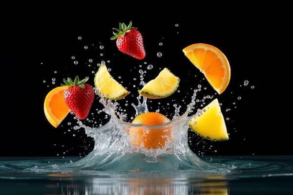 Fruit schilderij met spetters – Modern en kleurrijk