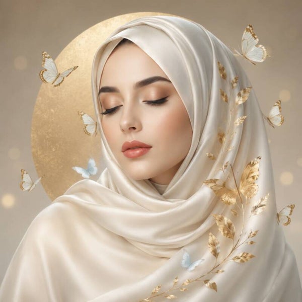 Gouden Vlinderdroom – vrouw schilderij met vlinders en gouden details