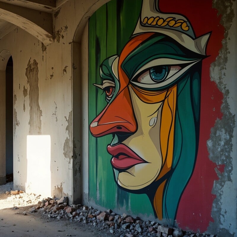 Urban Pop-Art portretkunst met traan
