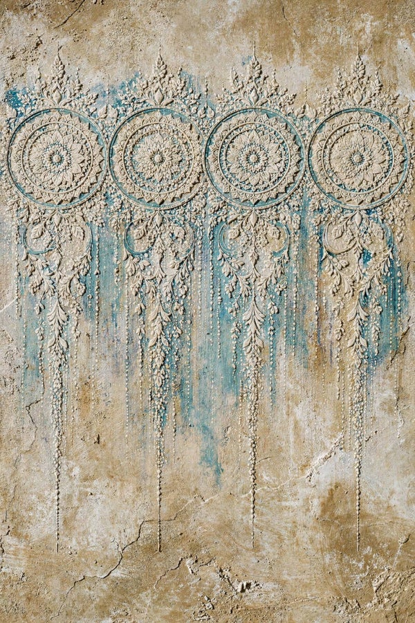 Hangende Ornamenten – landelijk stoer schilderij met mandala en boho structuur