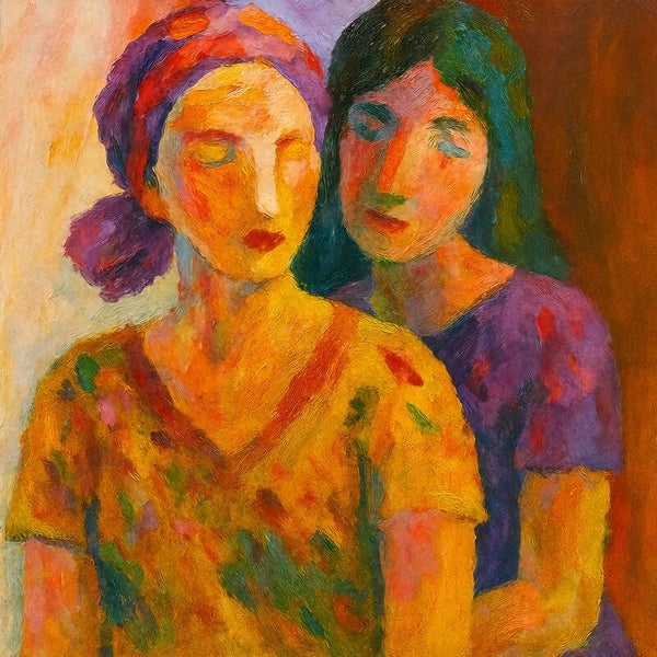 Intieme Stilte – abstract portret van twee vrouwen