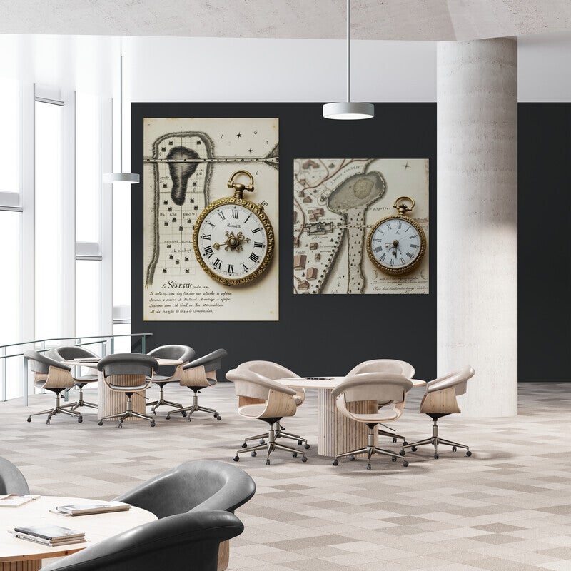 Wanddecoratie zakhorloges kantoor