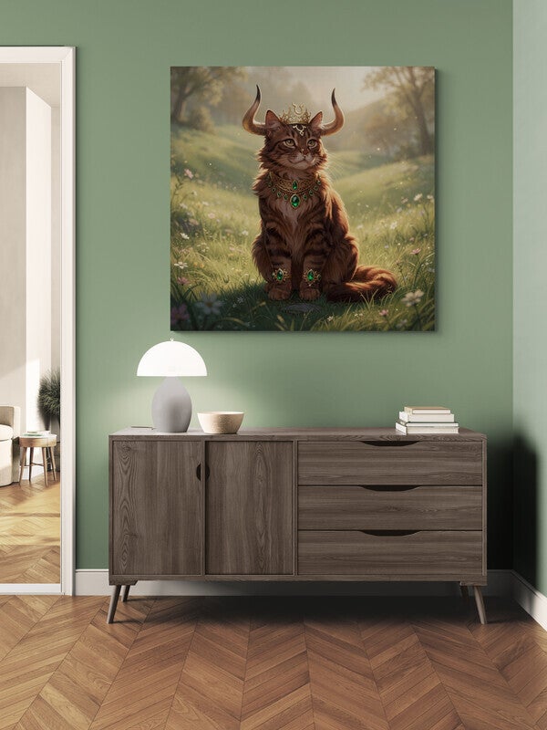 Koning van de Weide – katten schilderij sterrenbeeld Stier