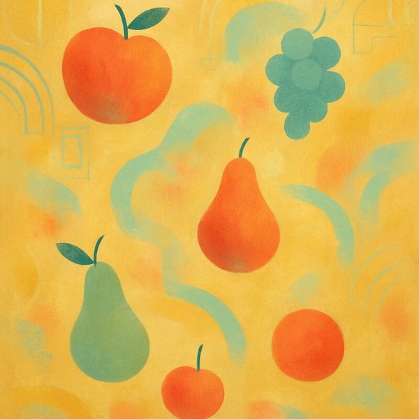 Keukenschilderijen kopen – modern fruit design in pastelkleuren
