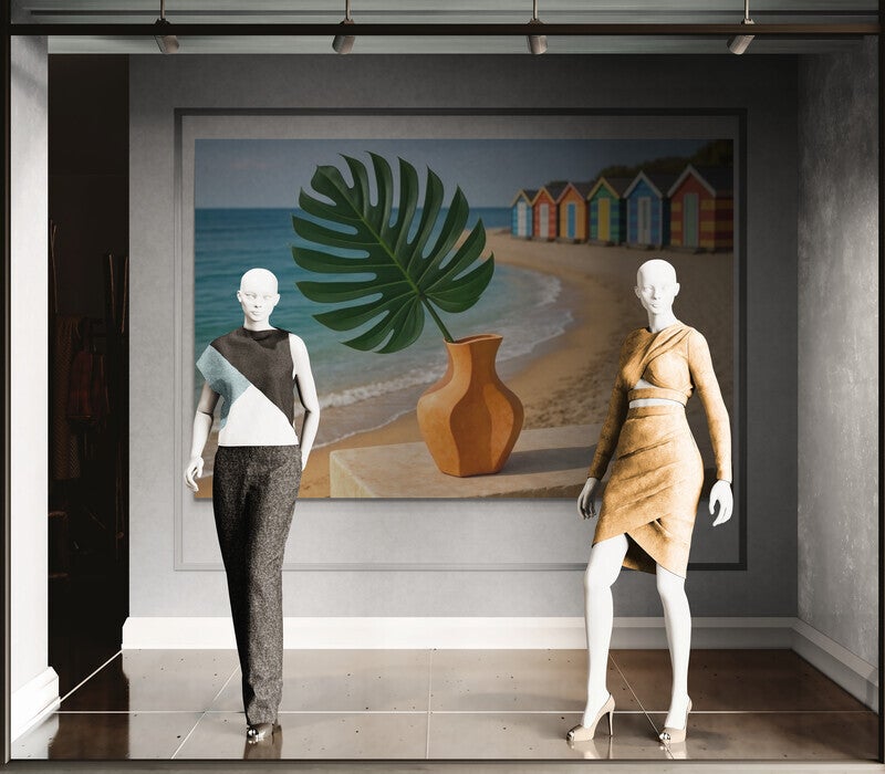 Kunst voor in kledingwinkel of conceptstore