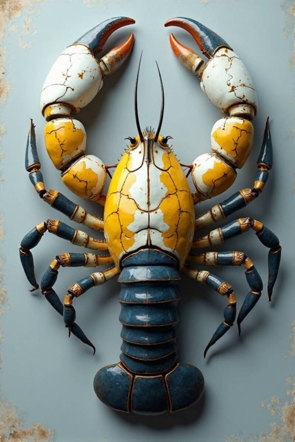 Kleurrijk Kreeft Schilderij – Lobster Art voor Keuken & Eetkamer