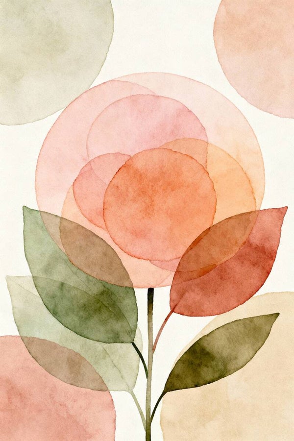 Lagen van licht – kunstwerk met bloem- en bladcompositie