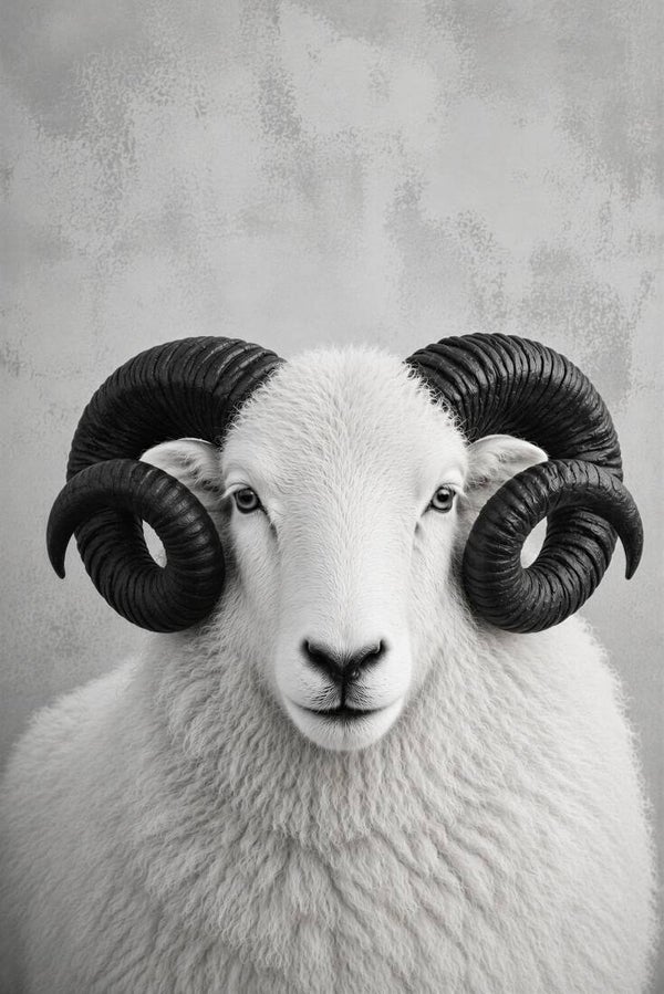 Witte Wachter – landelijk ram schilderij