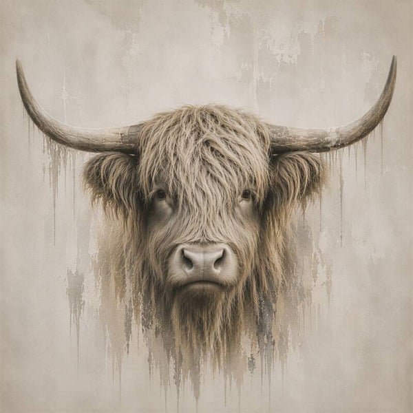 Hooglander in Harmonie – landelijk Schotse hooglander schilderij