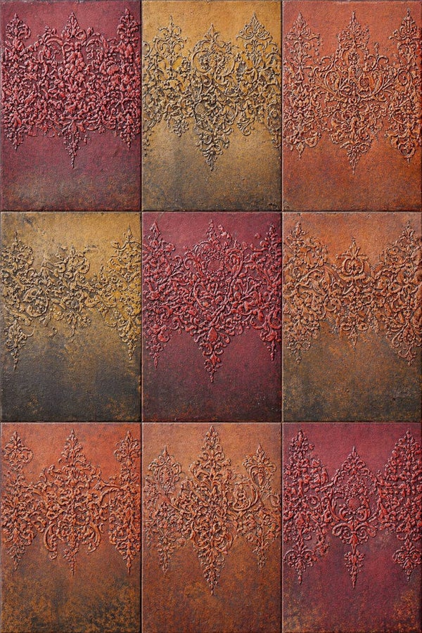 Roestmozaïek – landelijk stoer schilderij met ornament en structuur
