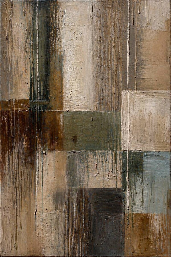 Aardelagen – abstract schilderij in landelijk stoere stijl met structuur