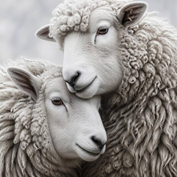 Geborgen Samen – landelijk schilderij met schapen