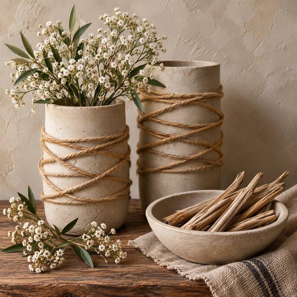 Landelijke Rust – landelijk schilderij keuken met vazen en witte bloemen