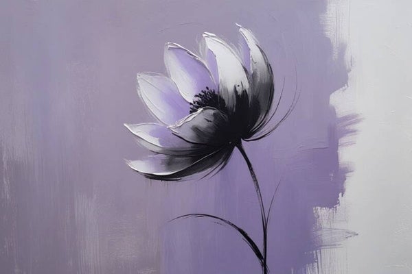 Lichtpaarse Lotus – abstract bloemenschilderij