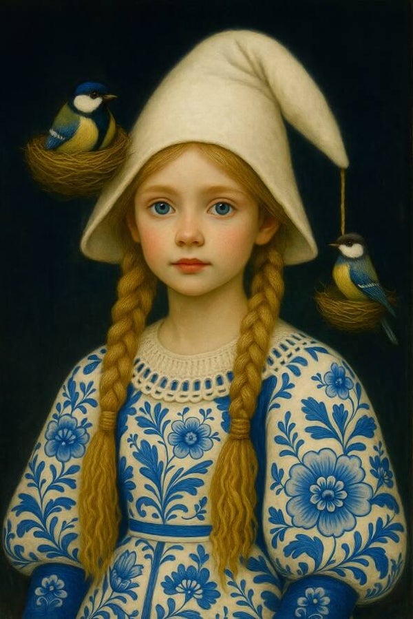 Oude Tijd – Delfts blauw schilderij in Rijksmuseumstijl