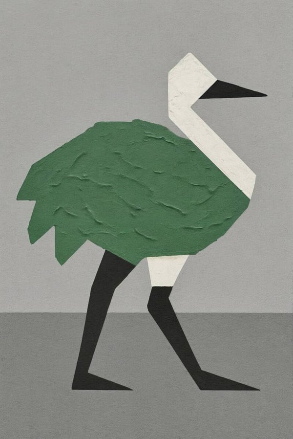 Minimalistische vogel – moderne wanddecoratie met textuur