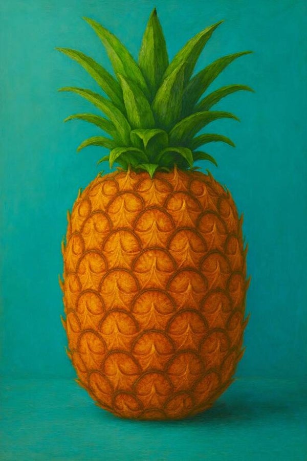 Golden Pine – modern keuken schilderij met ananas