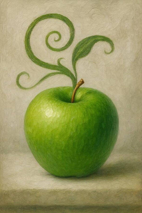Green Harmony – modern keuken schilderij met appel