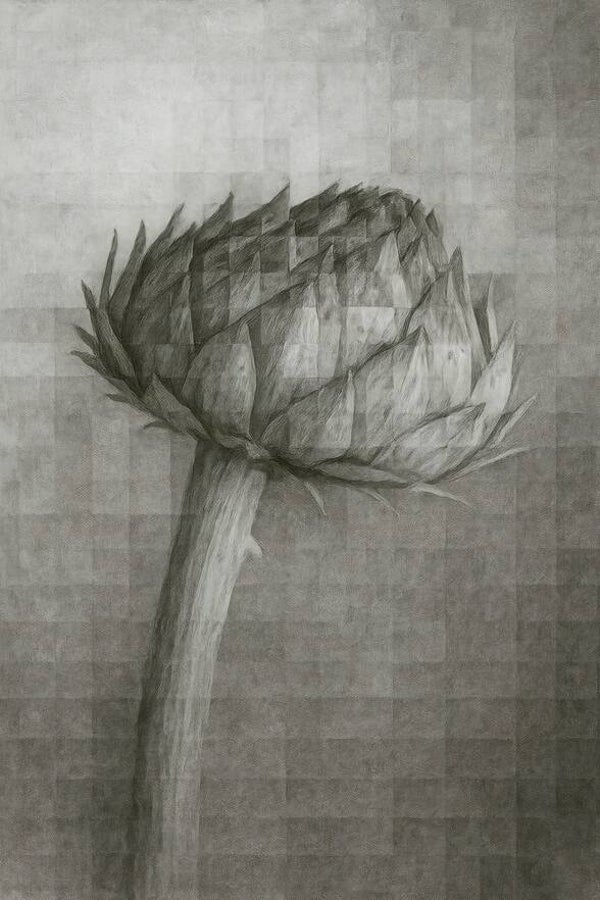 Artichoke Geometry – modern pixel kunstwerk voor de keuken