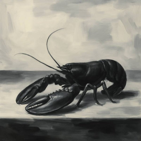The Black Lobster – modern zwart-wit schilderij voor de keuken