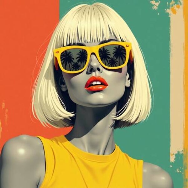 Golden Bob Muse – retro vrouw schilderij