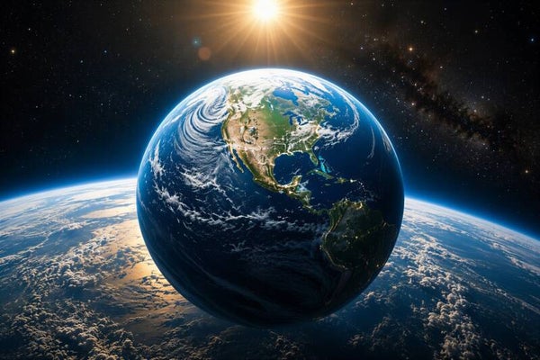 Our Blue World – planeet aarde vanuit de ruimte schilderij