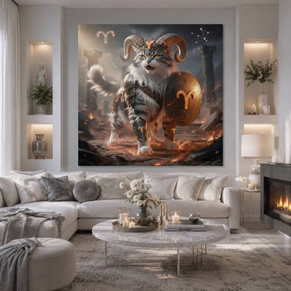 Astrologisch symbool van Ram – Strijdkat van vuur en kracht