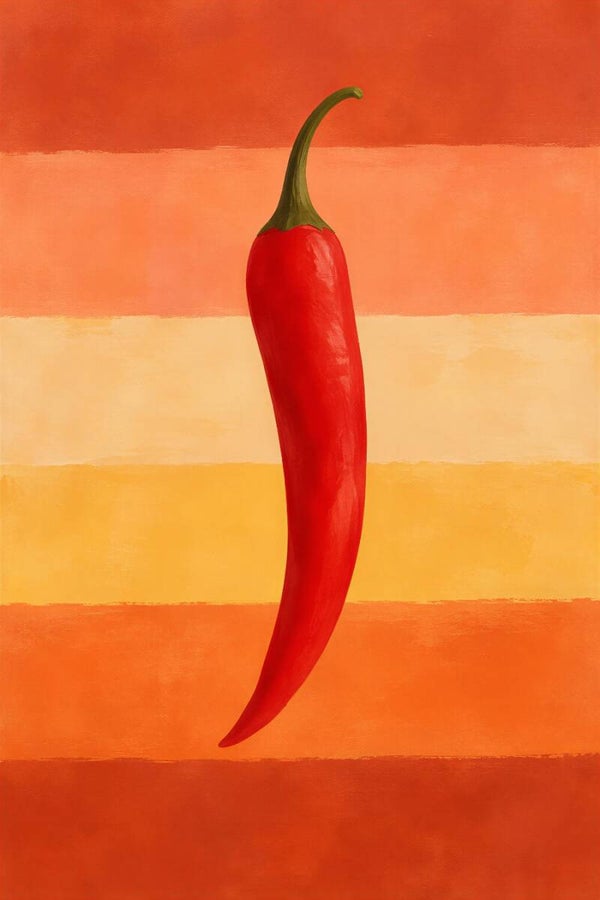 Red Hot – abstract keuken schilderij met rode peper