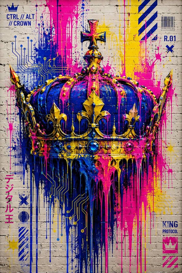 Royal Protocol – Koninklijke Kroon Graffiti Street Art Schilderij
