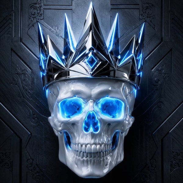 Crown of Eternity – schedel met kroon schilderij