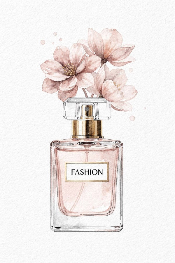 Fashion parfum – schilderij tienerkamer bloemen parfumfles