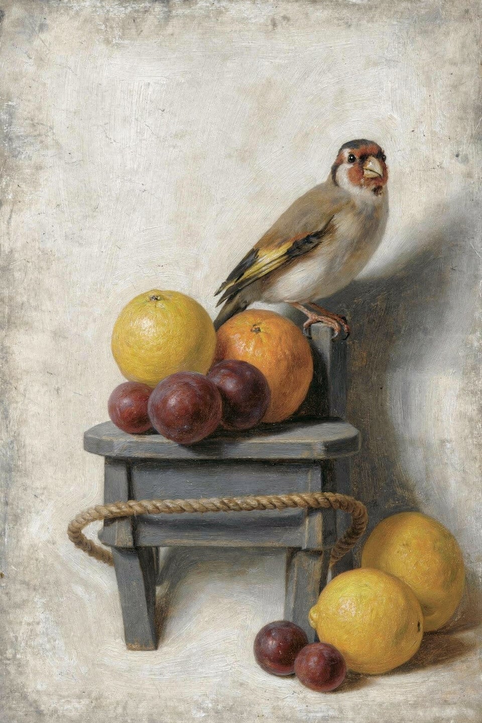 Stille Oogst – schilderij puttertje met fruit in klassieke stijl