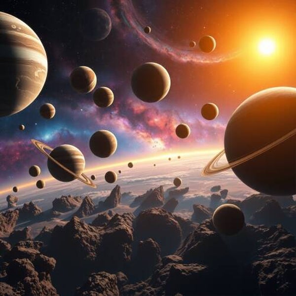 Kosmische Harmonie – Wanddecoratie van een Spectaculair Universum