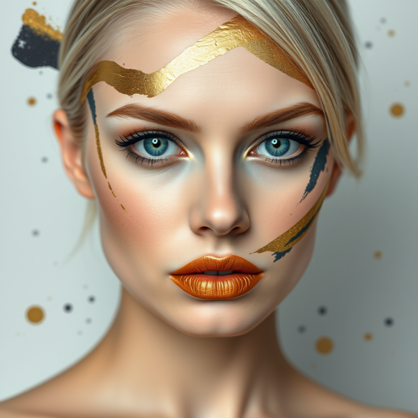 Golden Trace – Schilderij vrouw met goud en krachtige uitstraling