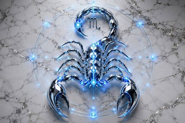 Celestial Scorpio – zilveren schorpioen sterrenbeeld schilderij