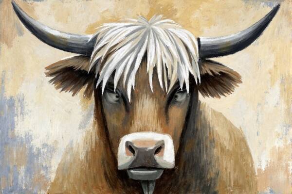 Schotse Hooglander Schilderij – Stoer en Karaktervol Dier