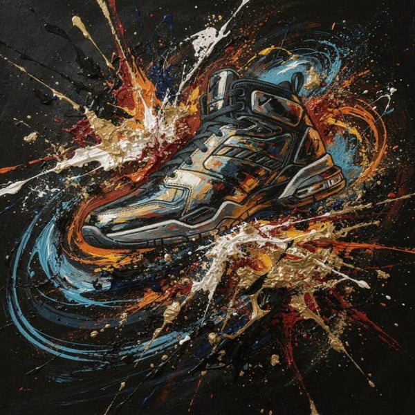 Street energy – sneaker schilderij tienerkamer stoer street art