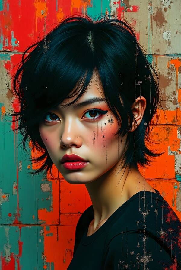 Urban Gaze – Modern schilderij met expressieve kleuren