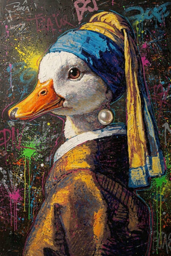 Urban Pearl – meisje met de parel schilderij eend