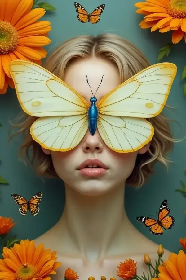 Papillon Bloom – surrealistische vlinderportret/🖤 Black Friday