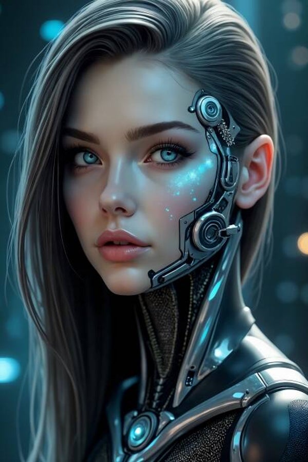 Stellar Bloom – Biomechanische Muse Wanddecoratie