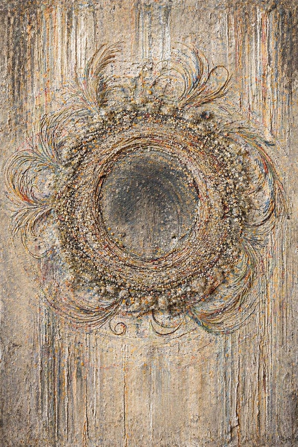 Ruwe Krans – schilderij landelijk stoer beige bruin natuur