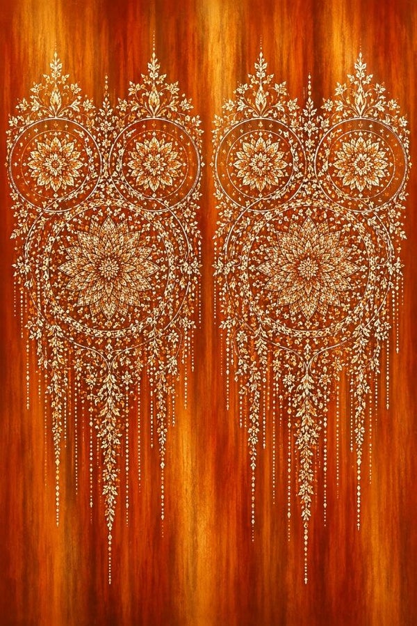Warme Ornamentval – landelijk boho schilderij