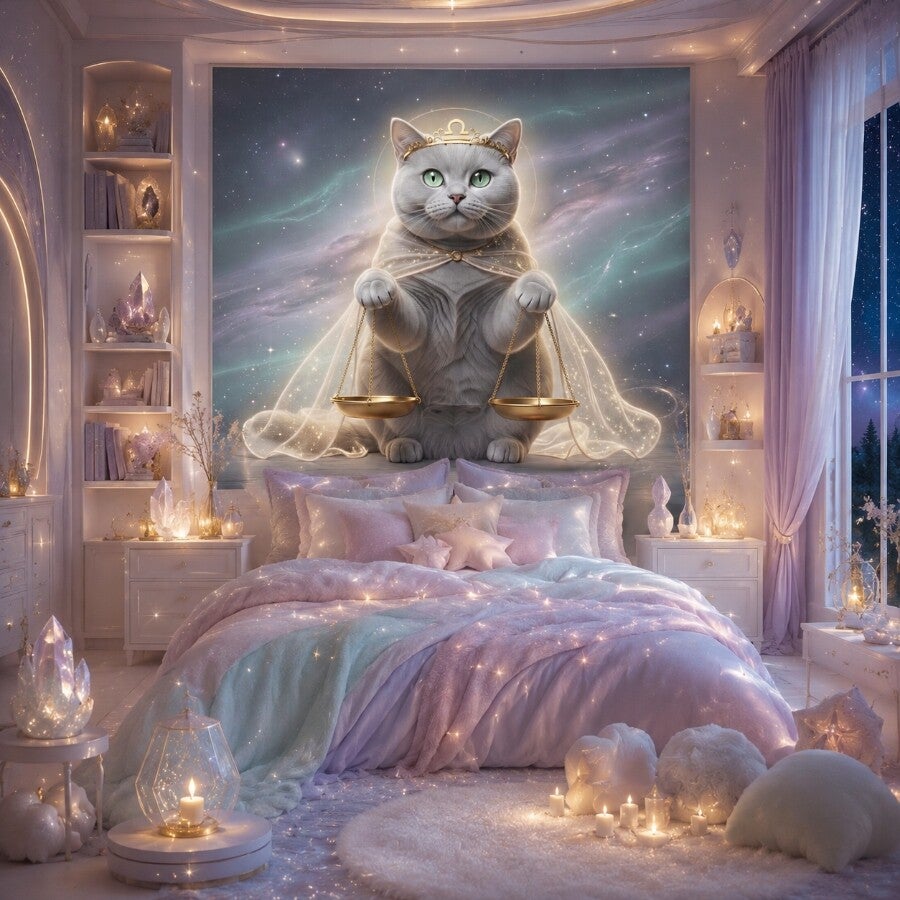 Astrologisch symbool van Weegschaal – Kosmische balanskat