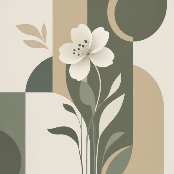 Zijlijn van Stilte – abstract bloem schilderij